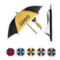 Auto Open Golf Umbrella w/ Matching Fabric Color Rubber Handle (60" Arc)